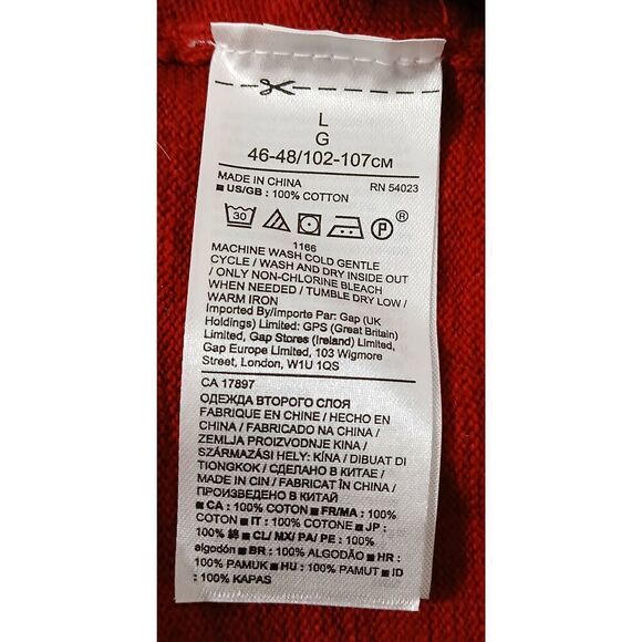 Banana republic mens large 100% SLUB COTTON staple capsule sweater dark red - Picture 8 of 8